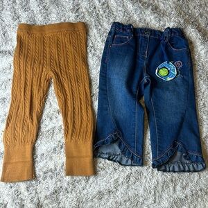 18/24m Joe fresh knit leggings, gagou tagou jean denim NWT